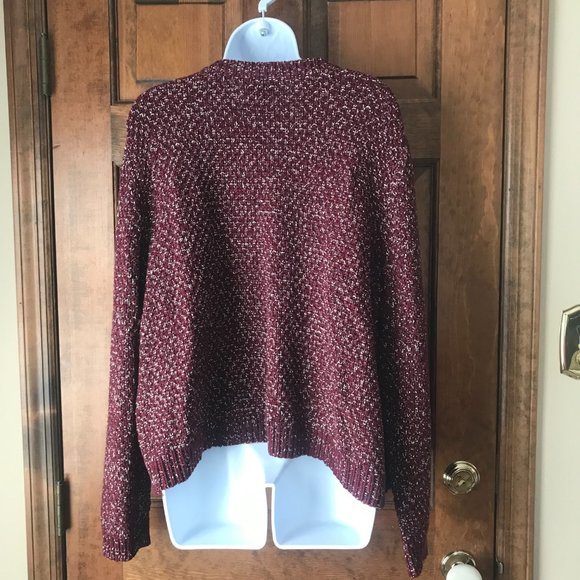 eureka by Christos Garkinos Burgundy Marled Open Jacket X-Large - Picture 8 of 11